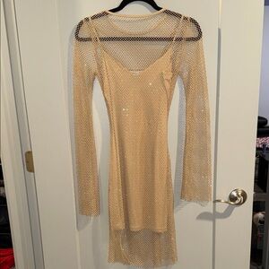 Diamond Cream Mesh Dress